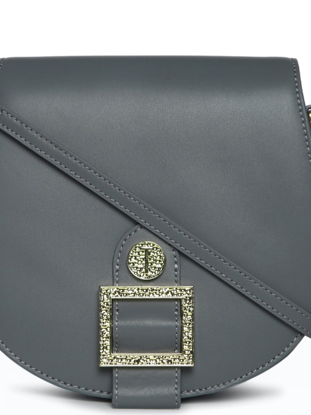 Ted Baker London Sonja Leather Crossbody Bag Dark Grey Adjustable Leather Strap - Picture 3 of 16